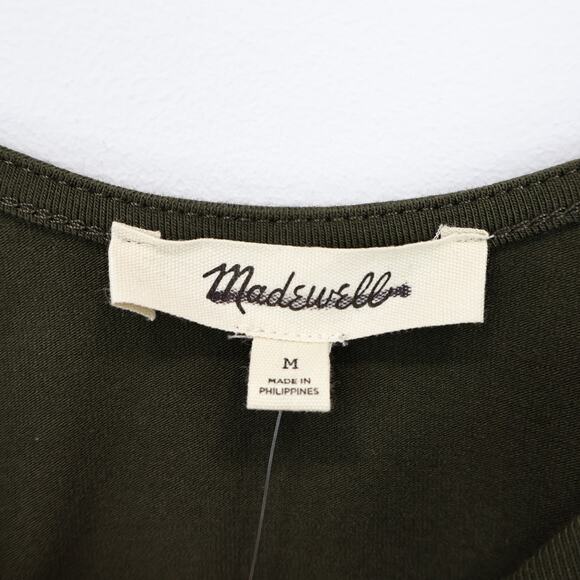 NWT Madewell Long-Sleeve Scoopback Cotton Jersey Stretch Tee Olive Green Medium - Picture 7 of 9